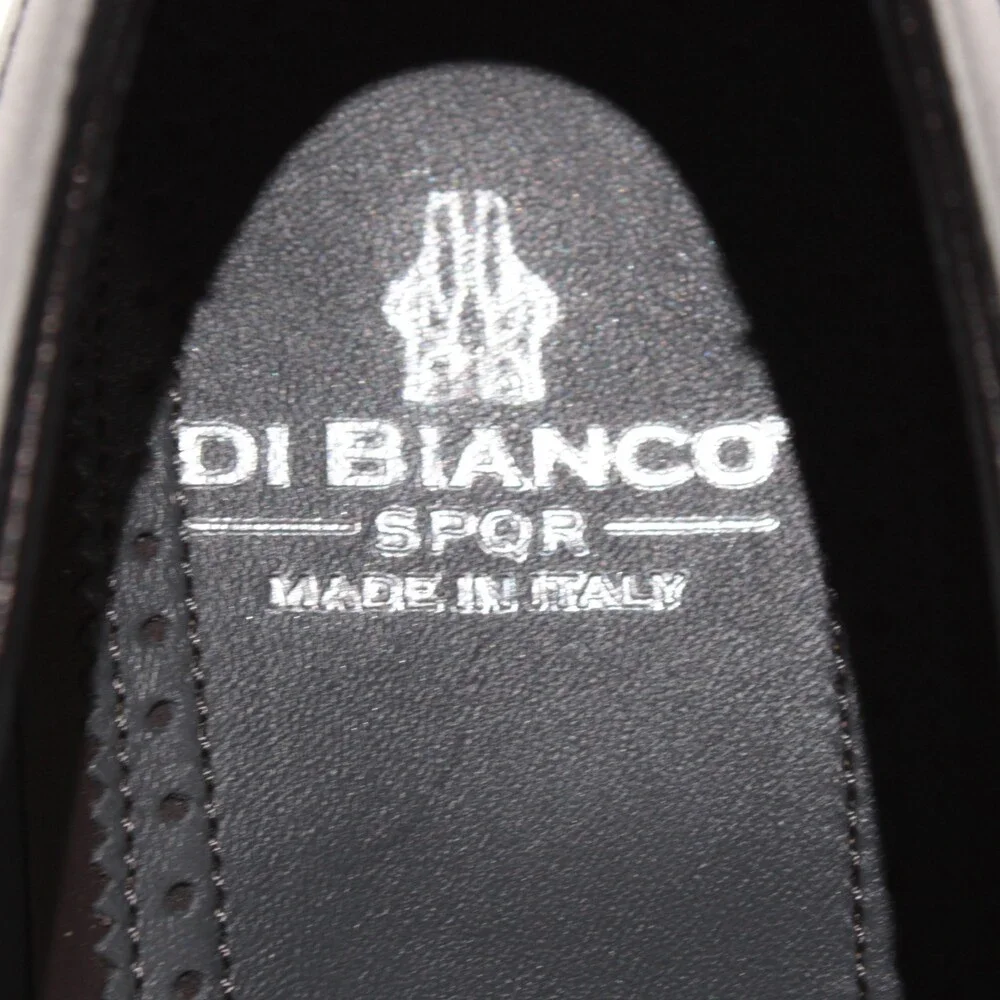 Di Bianco NWD Lace Up Derby Dress Shoes Size 42 (US 9) in Navy Blue Leather